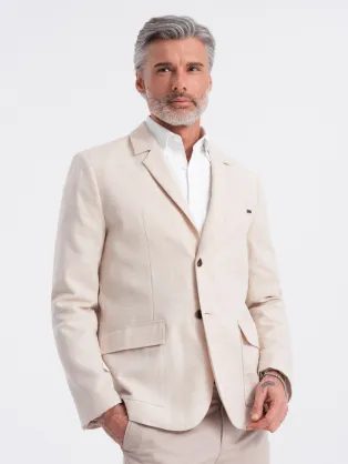 Eleganten krem regular suknjič V1 BLZB-0128
