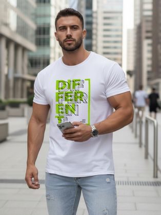 Bombažna pastelno modra majica s kratkimi rokavi