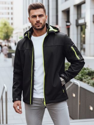 Trendovska softshell jakna z drznimi elementi v črni barvi