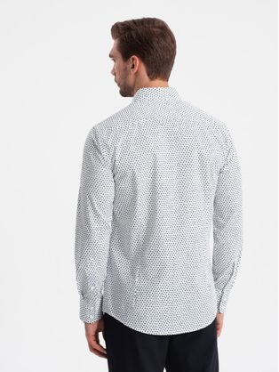 Edinstvena bela srajca s trendovskim vzorcem V2 SHCS-0140