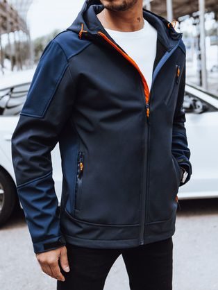 Edinstvena softshell jakna s kontrastnimi elementi v temno modri barvi