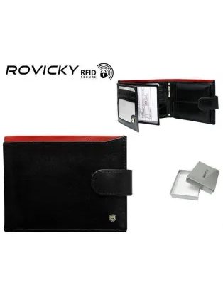 Črna usnjena denarnica Rovicky