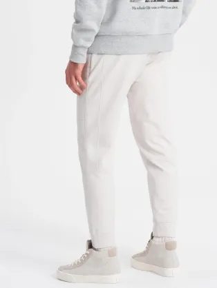 Rebraste moške športne hlače sive v5 om-pask-0129