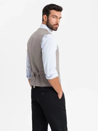 Edinstveni bež eleganten telovnik V3 BLZV-0109
