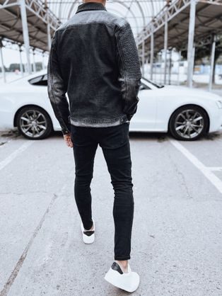 Trendovska modra jeans jakna s kapuco