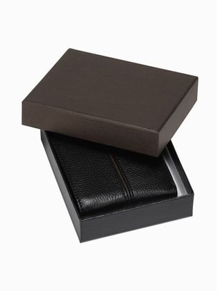 Črna usnjena denarnica A793