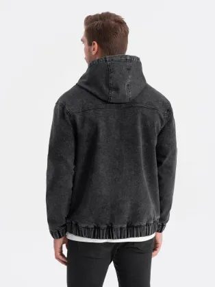 Stilska jeans jakna v sivi barvi