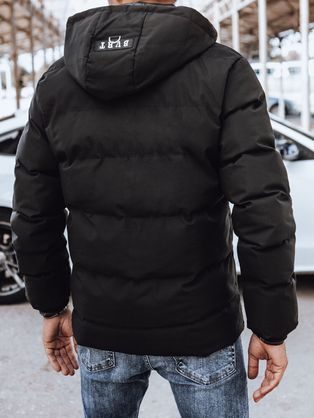 Stilska črna podaljšana zimska jakna