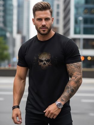 Originalna črna moška majica s potiskom