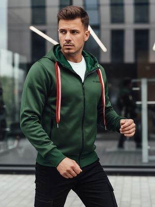 Zanimiv zelen pulover s kapuco