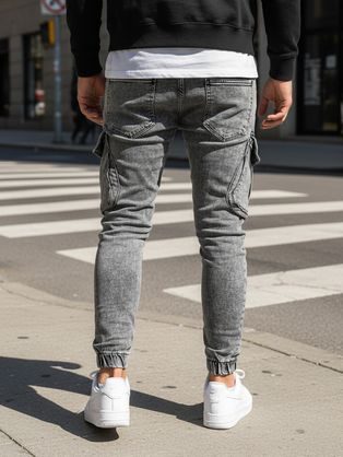 Črne moške jogger kavbojke