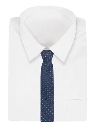 Elegantna temno modra vzorčasta kravata
