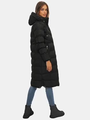 Trendovski ženski zimski plašč v črni barvi JS/M736/392