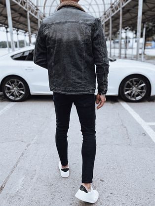 Trendovska modra jeans jakna s kapuco