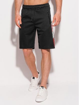 Stilske črne kratke hlače s potiskom W396