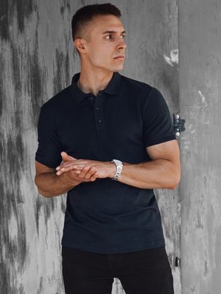 Preprosta bela polo majica S1374