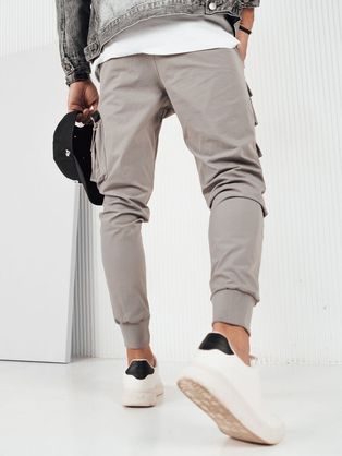 Modne sive jogger hlače z žepi