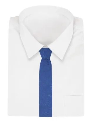 Modra široka kravata z vzorcem Chattier