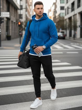 Udoben modro črn set trenirke