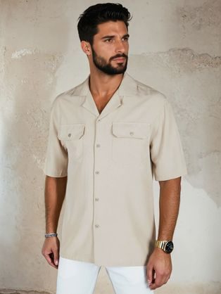Priložnostna bež moška srajca
