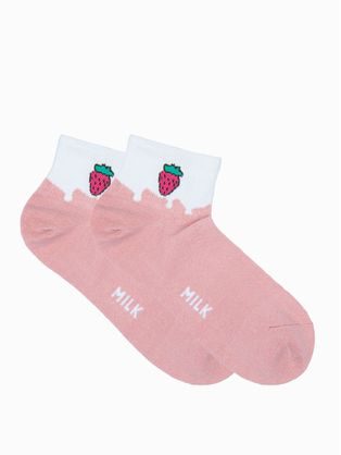 Ženske nogavice v rožnati barvi Jagoda ULR105