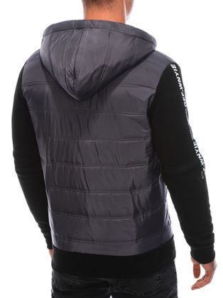 Edinstvena prehodna jakna s kapuco v črni barvi P0110-V2