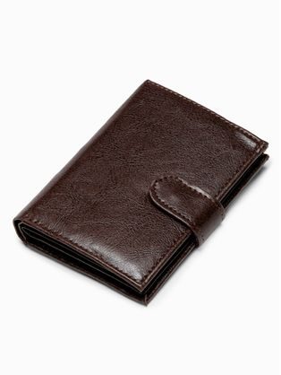 Elegantna temno rjava moška denarnica A625