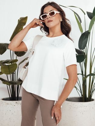 Ženska ecru majica z elegantnim elementom Binda