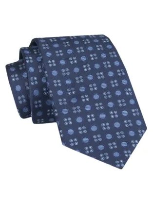 Elegantna temno modra vzorčasta kravata