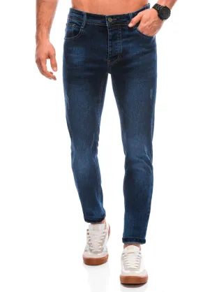 Modne modre kavbojke v preprostem stilu P1427