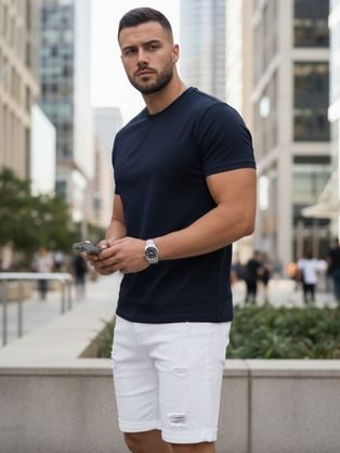 Originalna rumena moška majica s poletnim potiskom