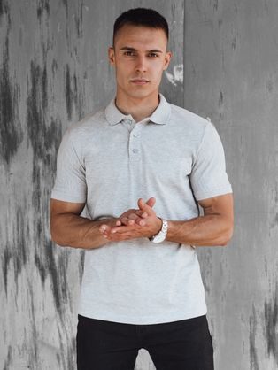 Preprosta bela polo majica S1374