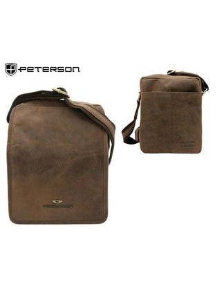 Temno rjava usnjena priročna torba Peterson