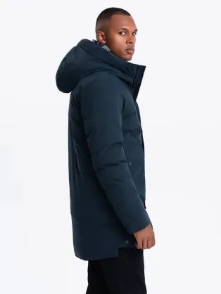 Atraktivna temno modra zimska parka V2 JALJ-0202