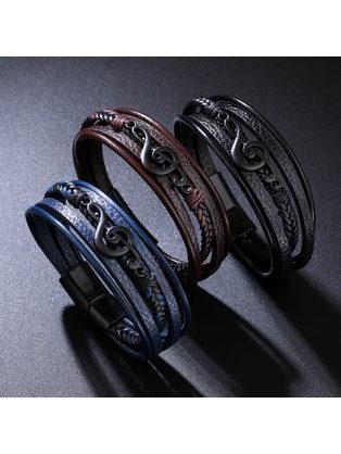 Rjava prepletena moška zapestnica