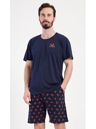 Temno modra kratka moška pižama Rudolf