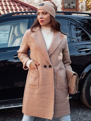 Ženski oversized bež dolg plašč Baralite