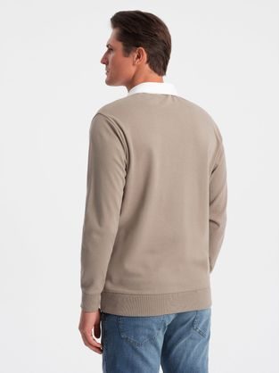 Brezčasen siv pulover s kapuco in izrazitim žepom B1600