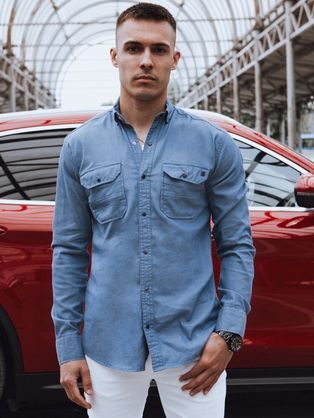 Atraktivna jeans srajca v modri barvi