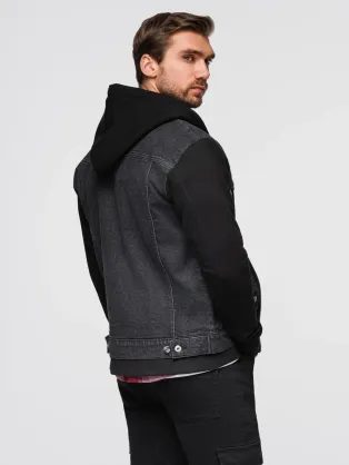 Moška črna džins jakna V3 JADJ-0219