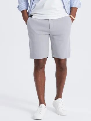 Sive kratke hlače iz strukturiranega blaga V4 SRCS-0126