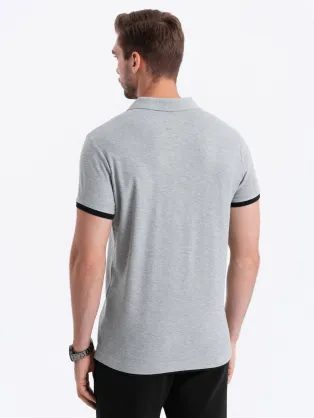 Preprosta temno modra polo majica S1374