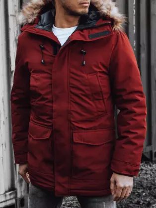 Stilska bordo podaljšana zimska jakna