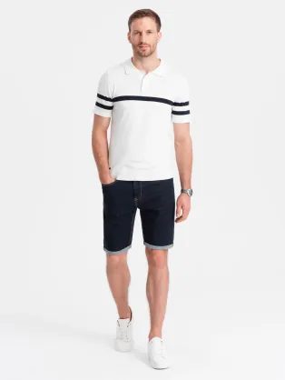 Moške kratke hlače iz džinsa temno modre v1 om-srds-0134