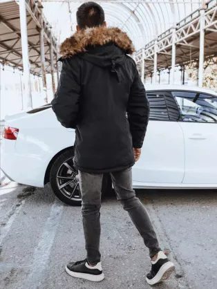 Stilska temno siva zimska bunda