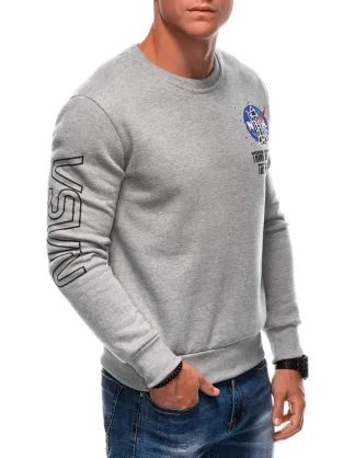 Siv pulover z motivom NASA B1685