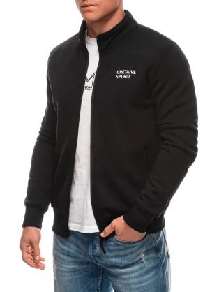 Modni črn pulover z napisom B1695