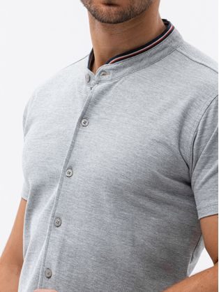 Stilska siva srajca s kratkimi rokavi K543