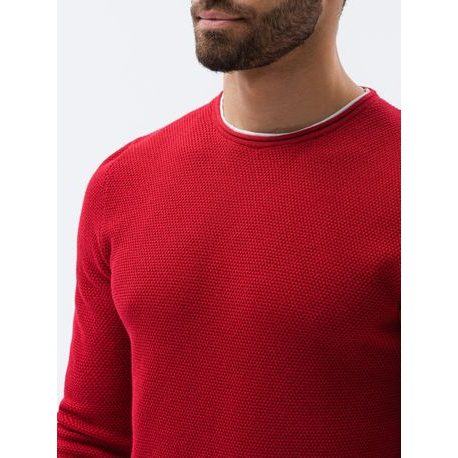 Rdeč bombažni moški pulover E121