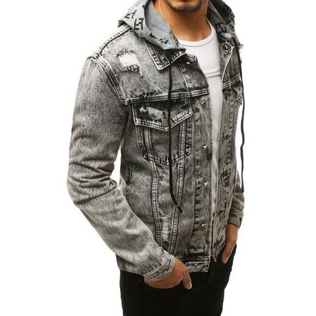 Trendovska jeans jakna v temno sivi barvi